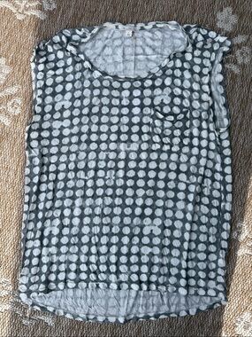 Gap Women's Grey Polka Dot Pocket Tank Top